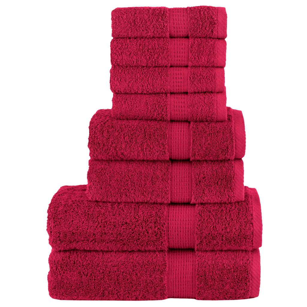 8 tlg. Premium-Handtuch-Set SOLUND Rot 600 g/m²