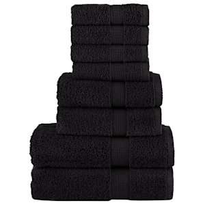 Komplet brisač iz bombaža 8-delni SOLUND črna 600 gsm