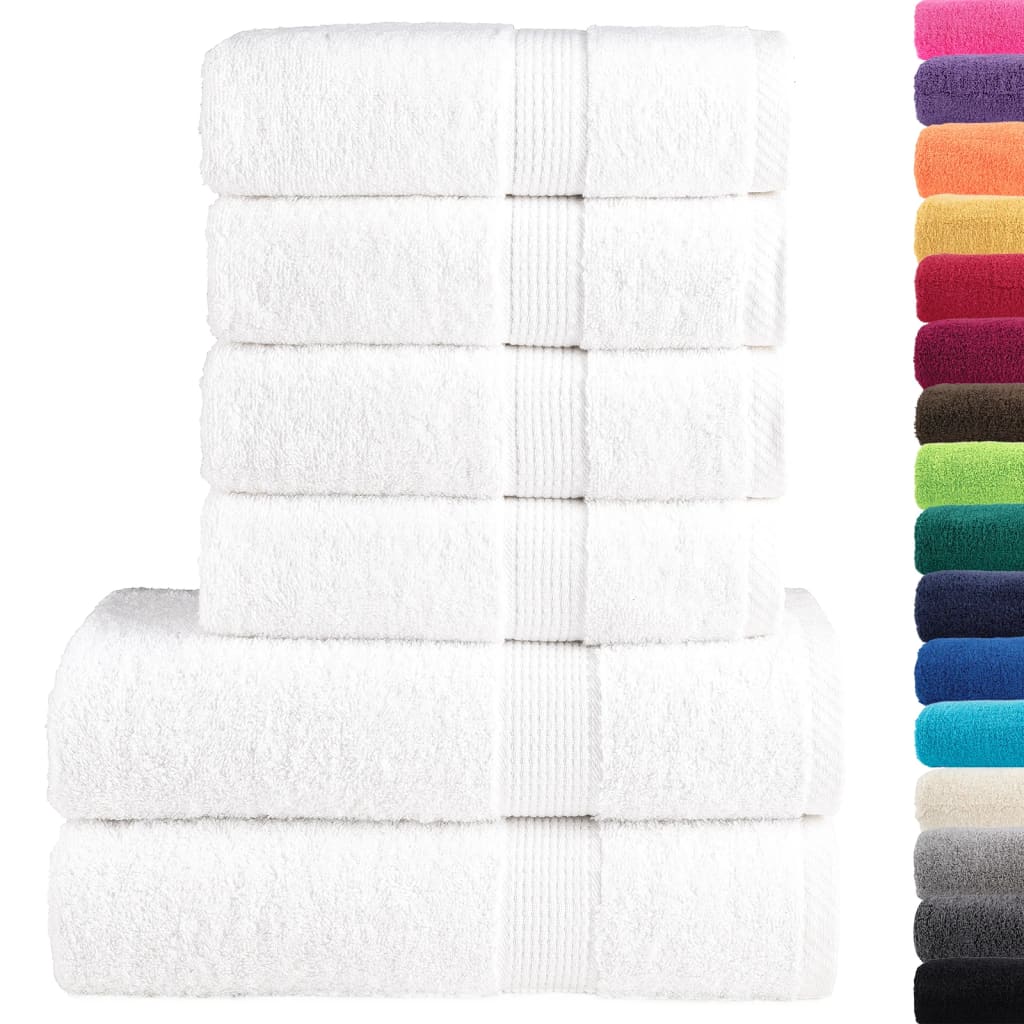 vidaXL 6-delige Handdoekenset SOLUND 600 g/m² wit afbeelding