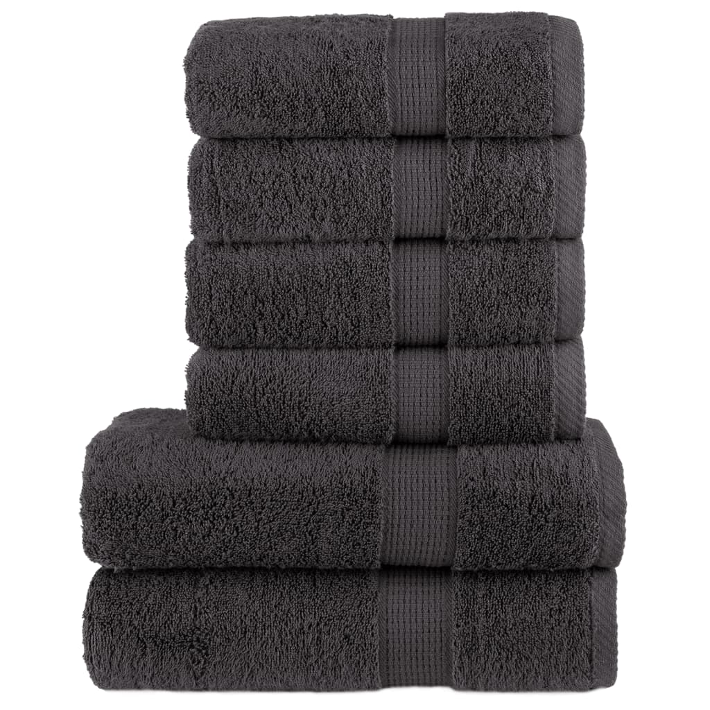 vidaXL 6dílná sada ručníků Premium SOLUND antracitová 600 g/m²