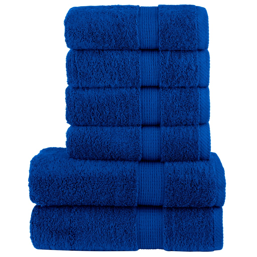 6 tlg. Premium-Handtuch-Set Blau 600 g/m² 100% Baumwolle