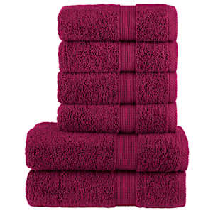 Komplet brisač iz bombaža 6-delni SOLUND bordo 600 gsm