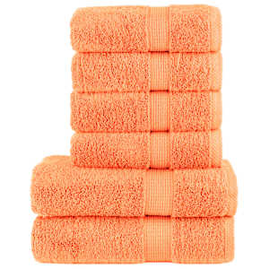 6dílná sada ručníků Premium SOLUND oranžové 600 g/m²