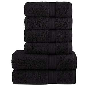 Komplet brisač iz bombaža 6-delni SOLUND črna 600 gsm