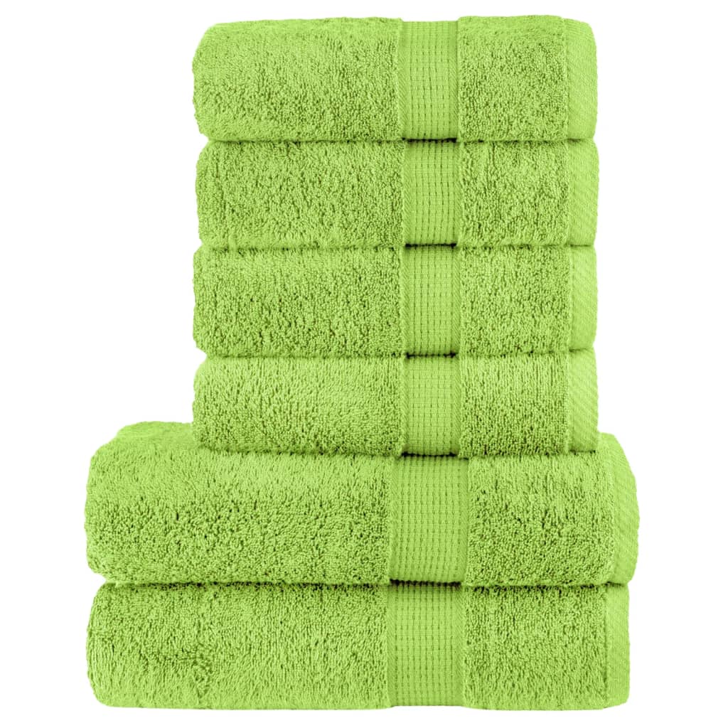 vidaXL Set de prosoape premium SOLUND, 6 piese verde măr 600 g/m²