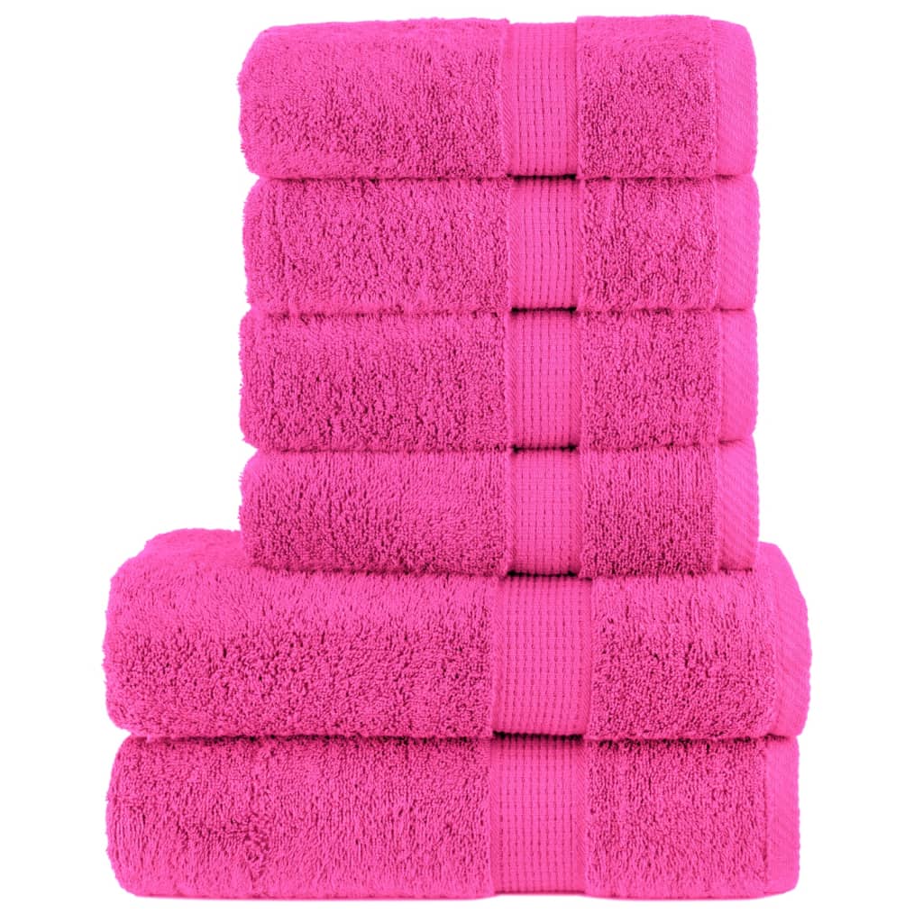 6 tlg. Premium-Handtuch-Set Rosa 600 g/m² 100% Baumwolle