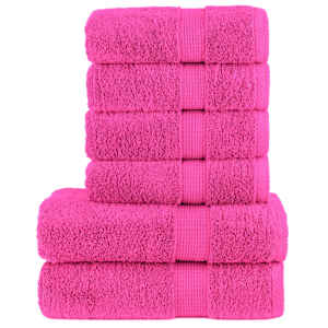 Komplet brisač iz bombaža 6-delni SOLUND roza 600 gsm