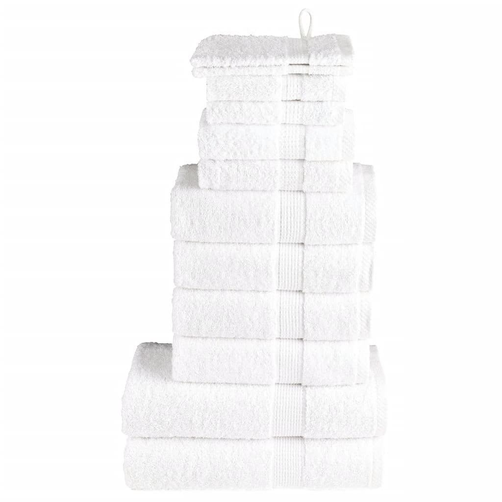 vidaXL 12dílná sada ručníků Premium SOLUND bílá 600 g/m²