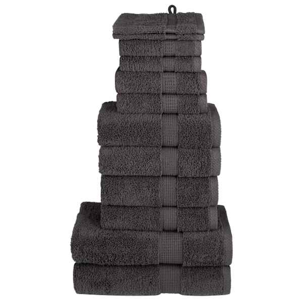 vidaXL 12-osaline r&auml;tikute komplekt SOLUND, antratsiit, 600 gsm