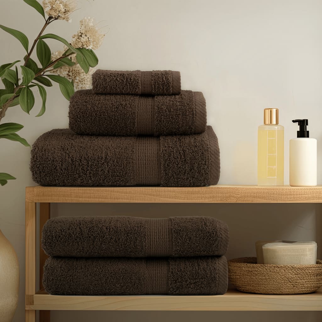 vidaXL håndklæder 12 stk. Premium SOLUND 600 g/m2 brun