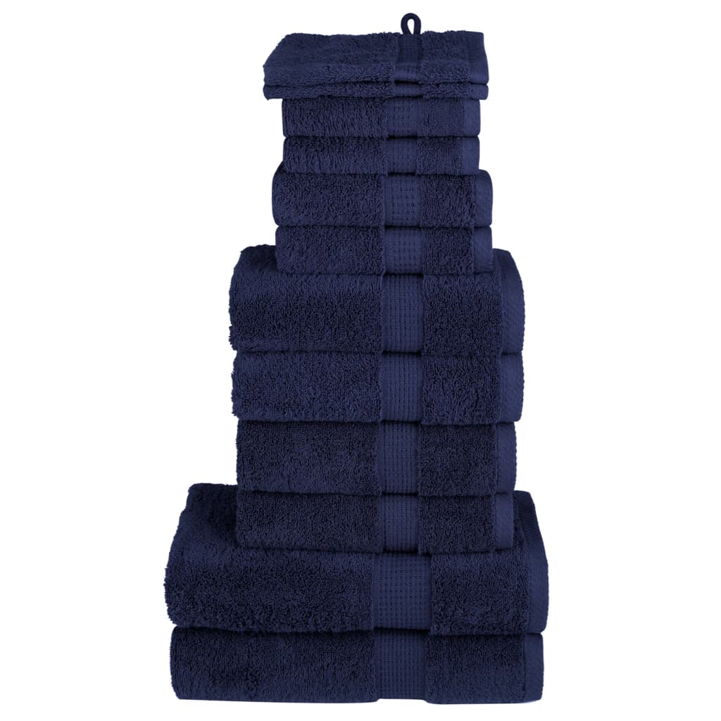 12 tlg. Premium-Handtuch-Set Marineblau 600 g/m² 100% Baumwolle