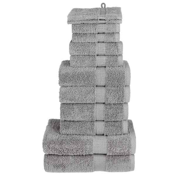 vidaXL 12-osaline r&auml;tikute komplekt SOLUND, hall, 600 gsm
