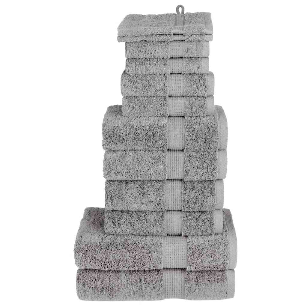 vidaXL Premium handdukar 12 st SOLUND grå 600 gsm