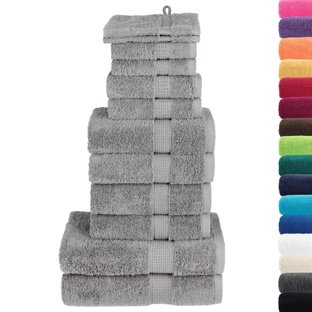 vidaXL 12-delige Handdoekenset SOLUND 600 g/m² grijs afbeelding