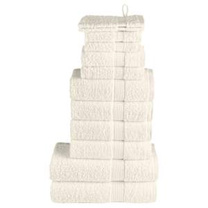 vidaXL 12-osaline r&auml;tikute komplekt SOLUND, kreemjas, 600 gsm