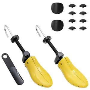 vidaXL Shoe Stretchers with Shoe Horn Yellow EU 37-41 Plastic