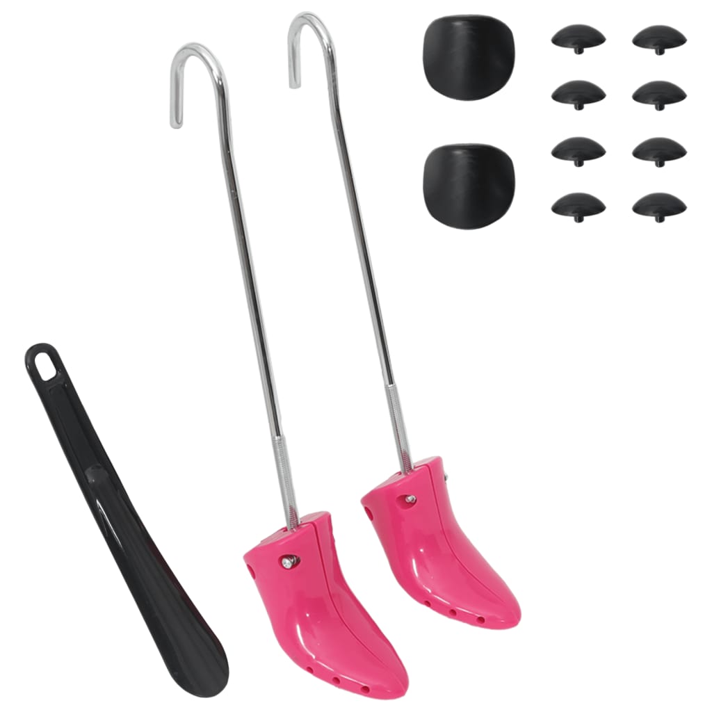 vidaXL Boot Stretchers with Shoe Horn Pink EU 34 40 Plastic