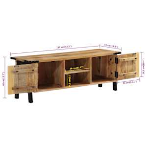 TV skříňka 110 x 35 x 40 cm masivní mangovníkové dřevo - obrázek 9