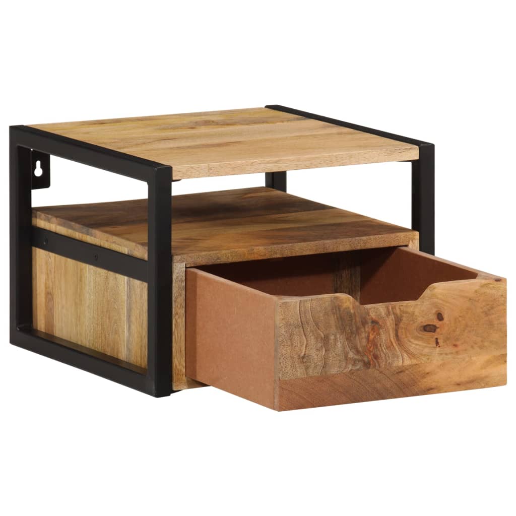 vidaXL Nachtkastje wandgemonteerd 35x35x25 cm massief acaciahout afbeelding
