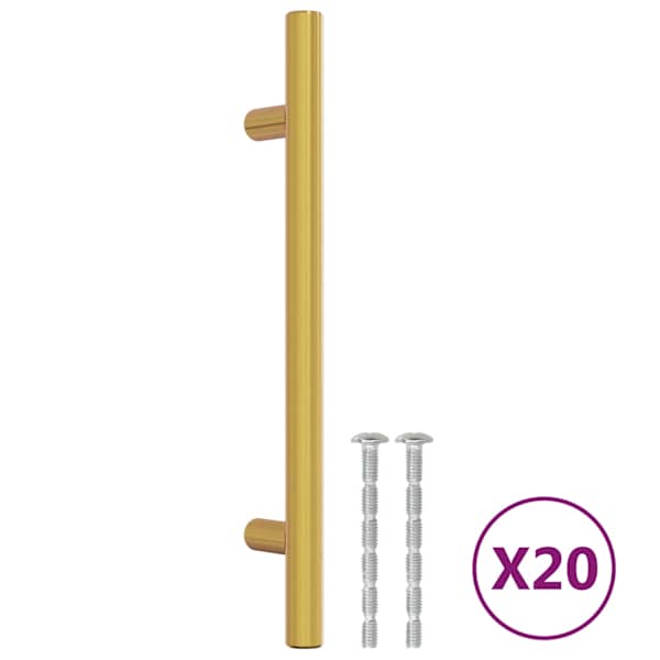 vidaXL kapi k&auml;epidemed 20 tk, kuldne, 128 mm, roostevaba teras