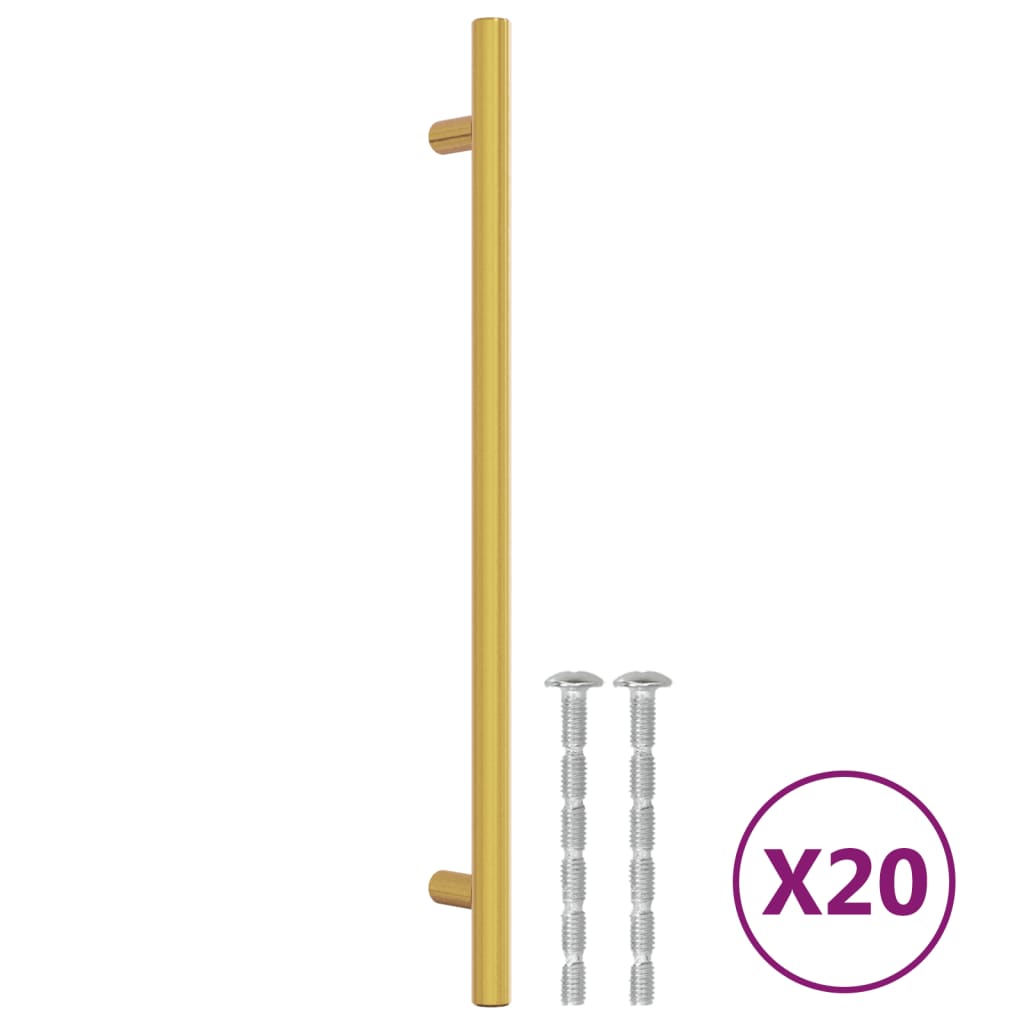 vidaXL Rukoväte na skrinku 20 ks zlaté 224 mm nehrdzavejúca oceľ