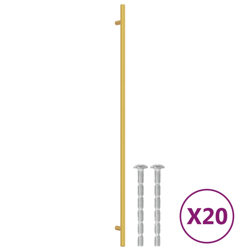 vidaXL Rukoväte na skrinku 20 ks zlaté 480 mm nehrdzavejúca oceľ