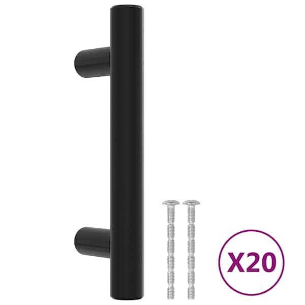 vidaXL kapi k&auml;epidemed 20 tk, must, 64 mm, roostevaba teras
