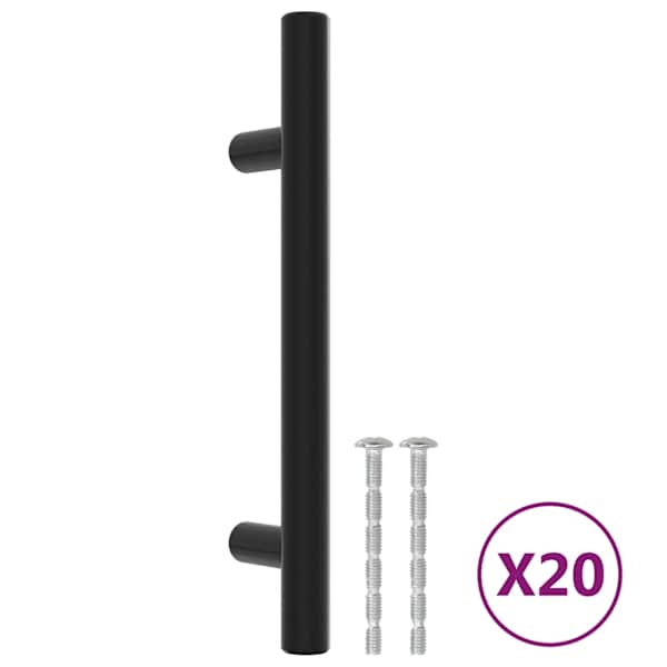 vidaXL kapi k&auml;epidemed 20 tk, must, 96 mm, roostevaba teras