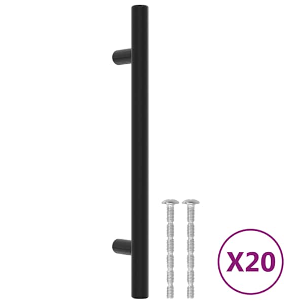 vidaXL kapi k&auml;epidemed 20 tk, must, 128 mm, roostevaba teras