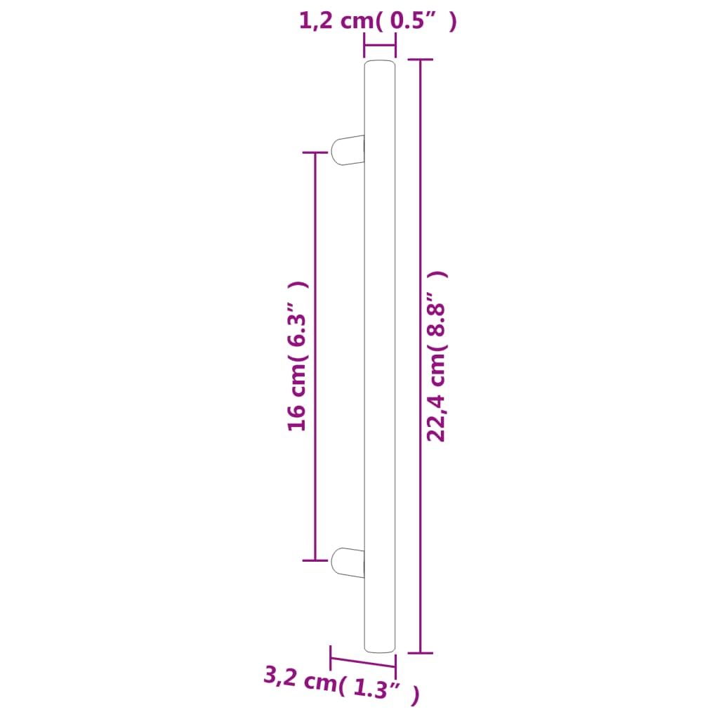 20 db bronz rozsdamentes acél szekrényfogantyú 160 mm 