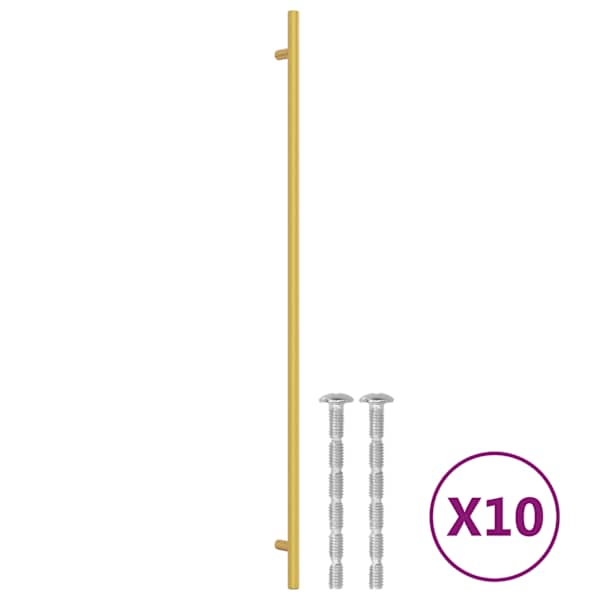 vidaXL kapi k&auml;epidemed 10 tk, kuldne, 480 mm, roostevaba teras