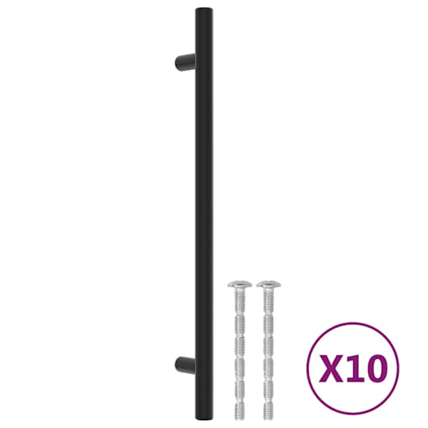 vidaXL kapi k&auml;epidemed 10 tk, must, 192 mm, roostevaba teras