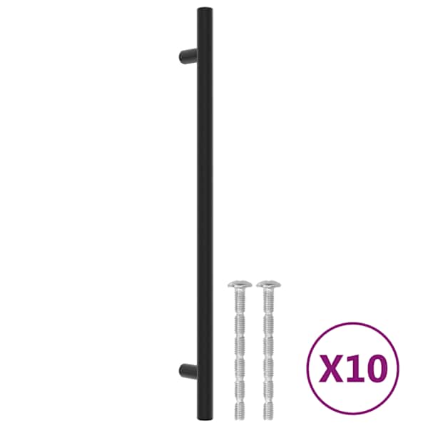 vidaXL kapi k&auml;epidemed 10 tk, must, 224 mm, roostevaba teras
