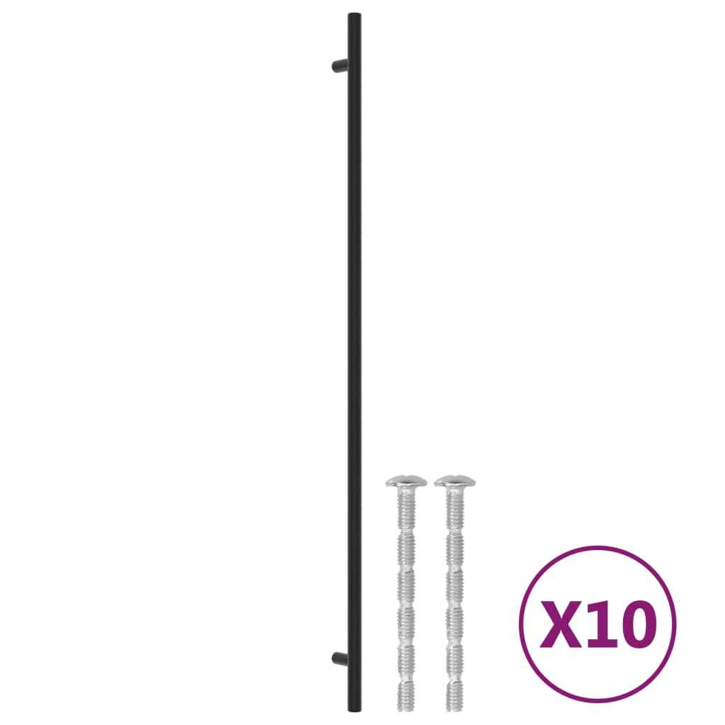 vidaXL Rukoväte na skrinku 10 ks čierne 480 mm nehrdzavejúca oceľ