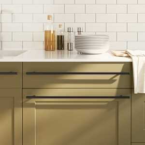 Ročaji za omarico 10 kosov črni 480 mm nerjaveče jeklo