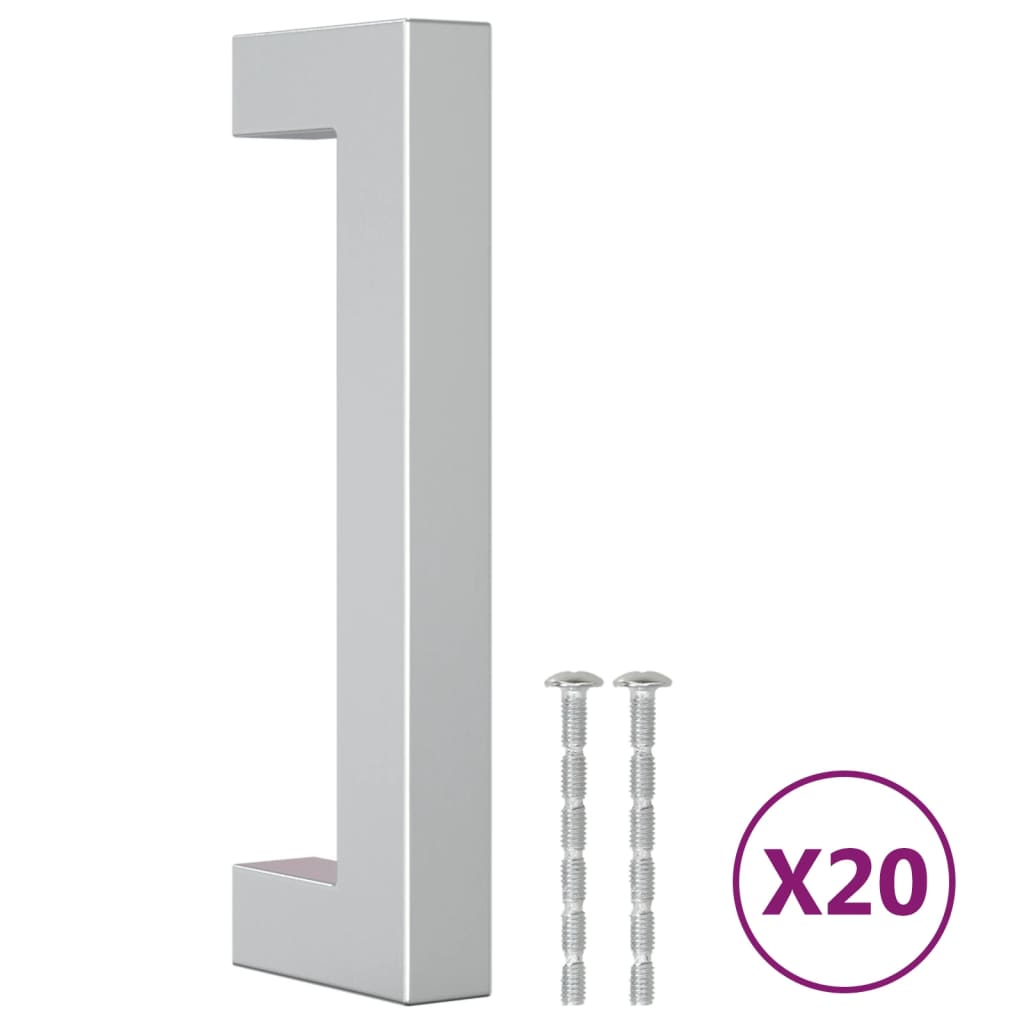 vidaXL Nábytkové úchytky 20 ks stříbrné 96 mm nerezová ocel
