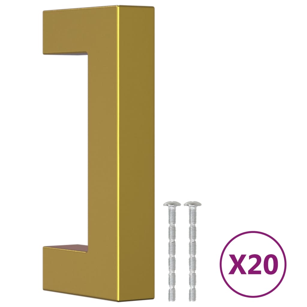 vidaXL Nábytkové úchytky 20 ks zlaté 64 mm nerezová ocel