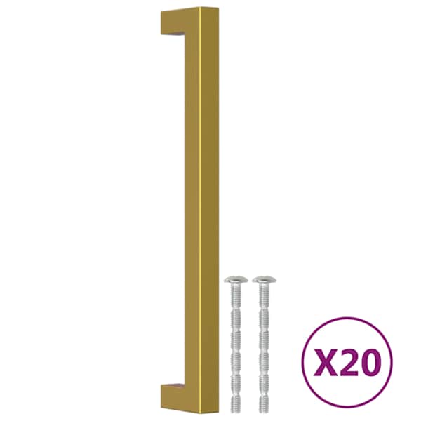 vidaXL kapi k&auml;epidemed 20 tk, kuldne, 192 mm, roostevaba teras