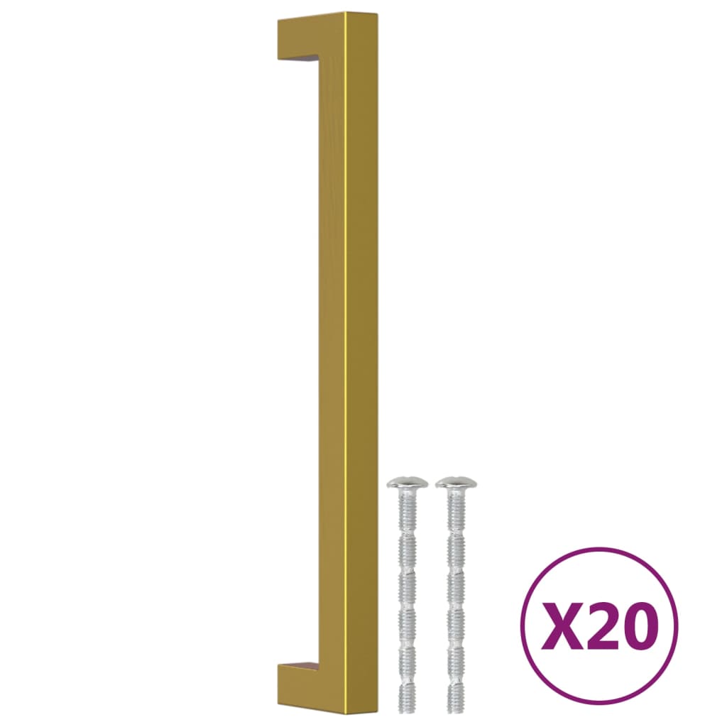vidaXL Nábytkové úchytky 20 ks zlaté 192 mm nerezová ocel