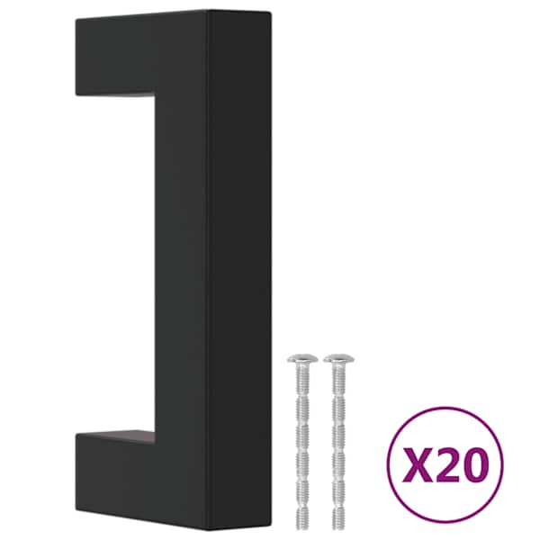 vidaXL kapi k&auml;epidemed 20 tk, must, 64 mm, roostevaba teras