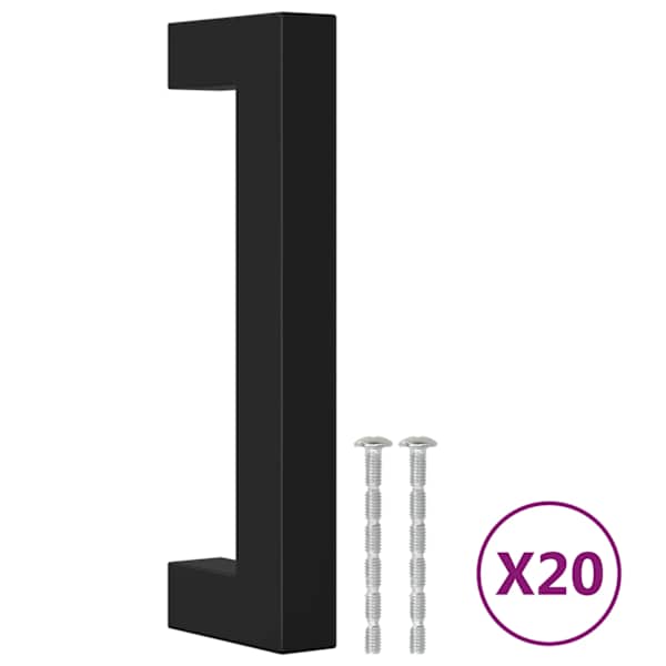 vidaXL kapi k&auml;epidemed 20 tk, must, 96 mm, roostevaba teras