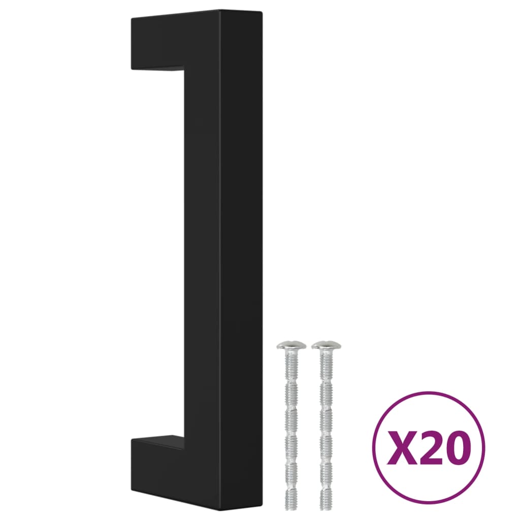 vidaXL Nábytkové úchytky 20 ks černé 96 mm nerezová ocel