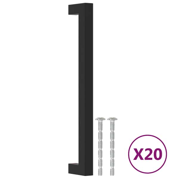 vidaXL kapi k&auml;epidemed 20 tk, must, 192 mm, roostevaba teras
