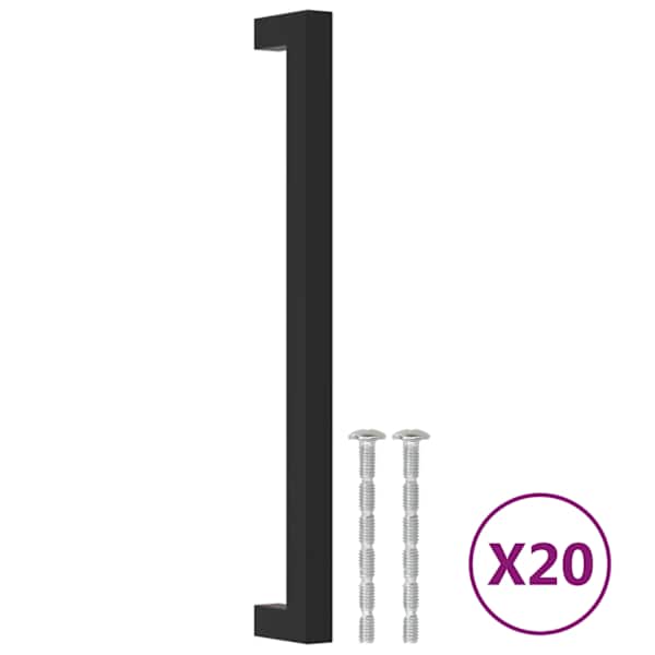 vidaXL kapi k&auml;epidemed 20 tk, must, 224 mm, roostevaba teras