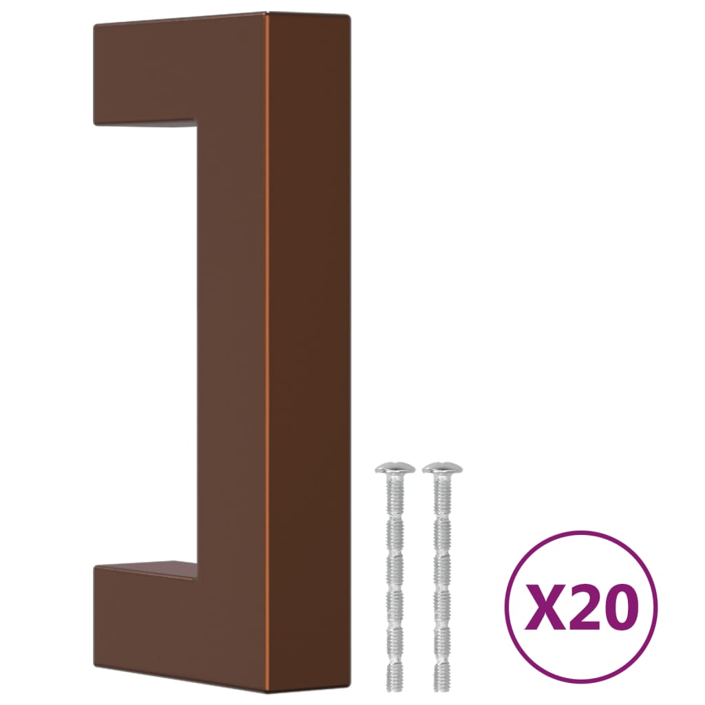 vidaXL Nábytkové úchytky 20 ks bronzové 64 mm nerezová ocel