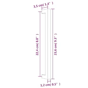 Nábytkové úchytky 10 ks černé 224 mm nerezová ocel - obrázek 8