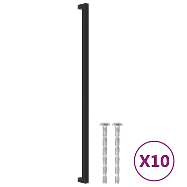 vidaXL kapi k&auml;epidemed 10 tk, must, 480 mm, roostevaba teras