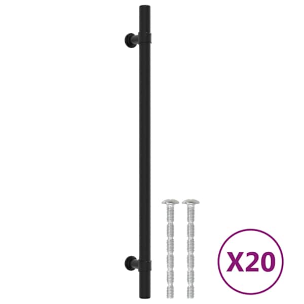 vidaXL kapi k&auml;epidemed 20 tk, must, 224 mm, roostevaba teras