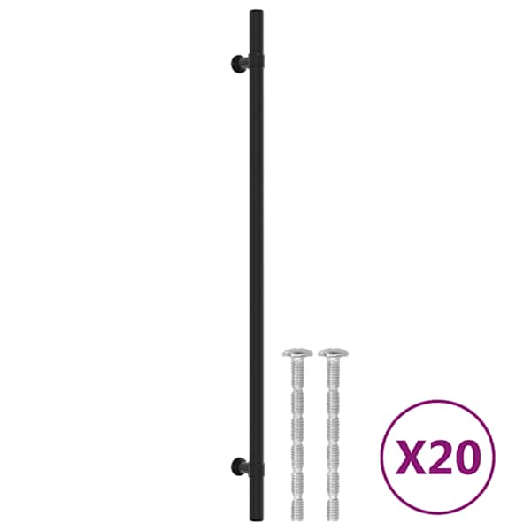 vidaXL kapi k&auml;epidemed 20 tk, must, 320 mm, roostevaba teras