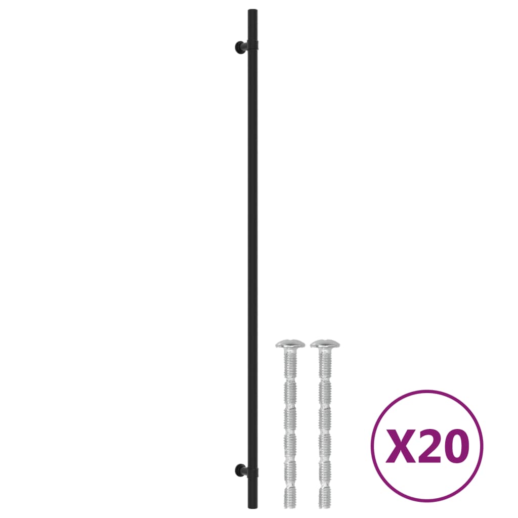 vidaXL Rukoväte na skrinku 20 ks čierne 480 mm nehrdzavejúca oceľ